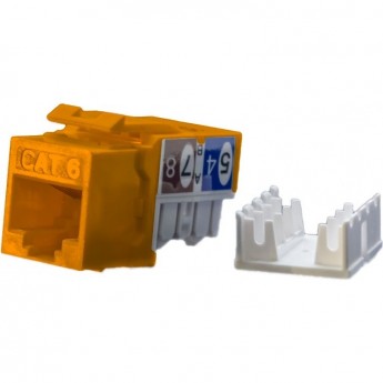 Вставка Keystone Jack RJ-45(8P8C) HYPERLINE KJ9-8P8C-C6-90-OR