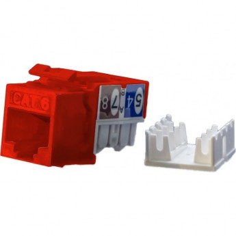 Вставка Keystone Jack RJ-45(8P8C) HYPERLINE KJ9-8P8C-C6-90-RD