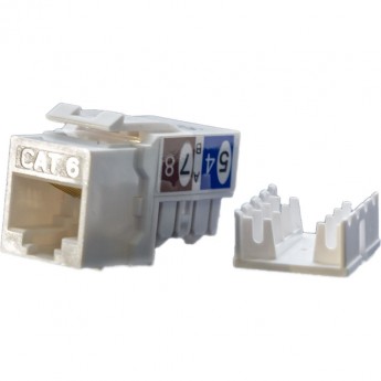 Вставка Keystone Jack RJ-45(8P8C) HYPERLINE KJ9-8P8C-C6-90-WH