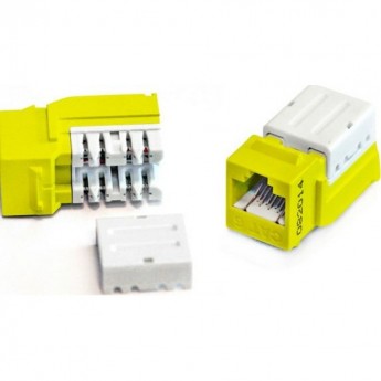 Вставка Keystone Jack RJ-45(8P8C) HYPERLINE KJE-8P8C-C6-90-YL