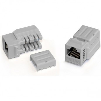 Вставка Keystone Jack RJ-45(8P8C) HYPERLINE KJNE-8P8C-C5e-90-GY