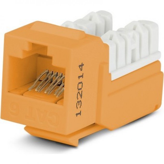 Вставка Keystone Jack RJ-45(8P8C) HYPERLINE KJNE-8P8C-C6-90-OR 212411