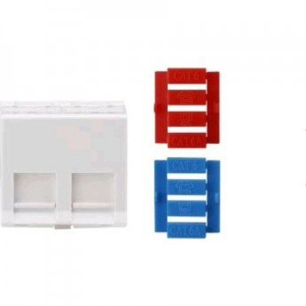 Вставка угловая 45x45 (аналог Mosaic) для 2х модулей Кeystone Jack HYPERLINE SIP3A-2K-M45-45